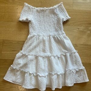 Art Class White Textured Kids Dress